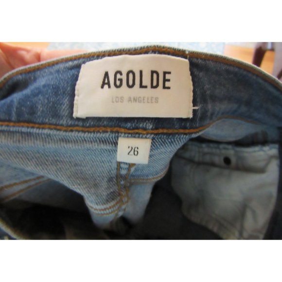 Agolde Sophie High-Rise Skinny Jeans Size 26 Distressed Detail Blue Denim Womens - Picture 6 of 6